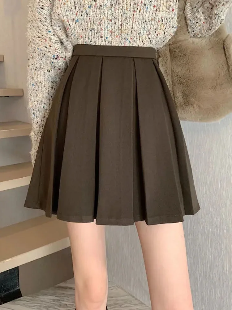 

FairyShely Summer Solid Pleated Mini Skirt Women 2022 Wear School Skirts Korean High Waist Tennis Cute Short Skirt