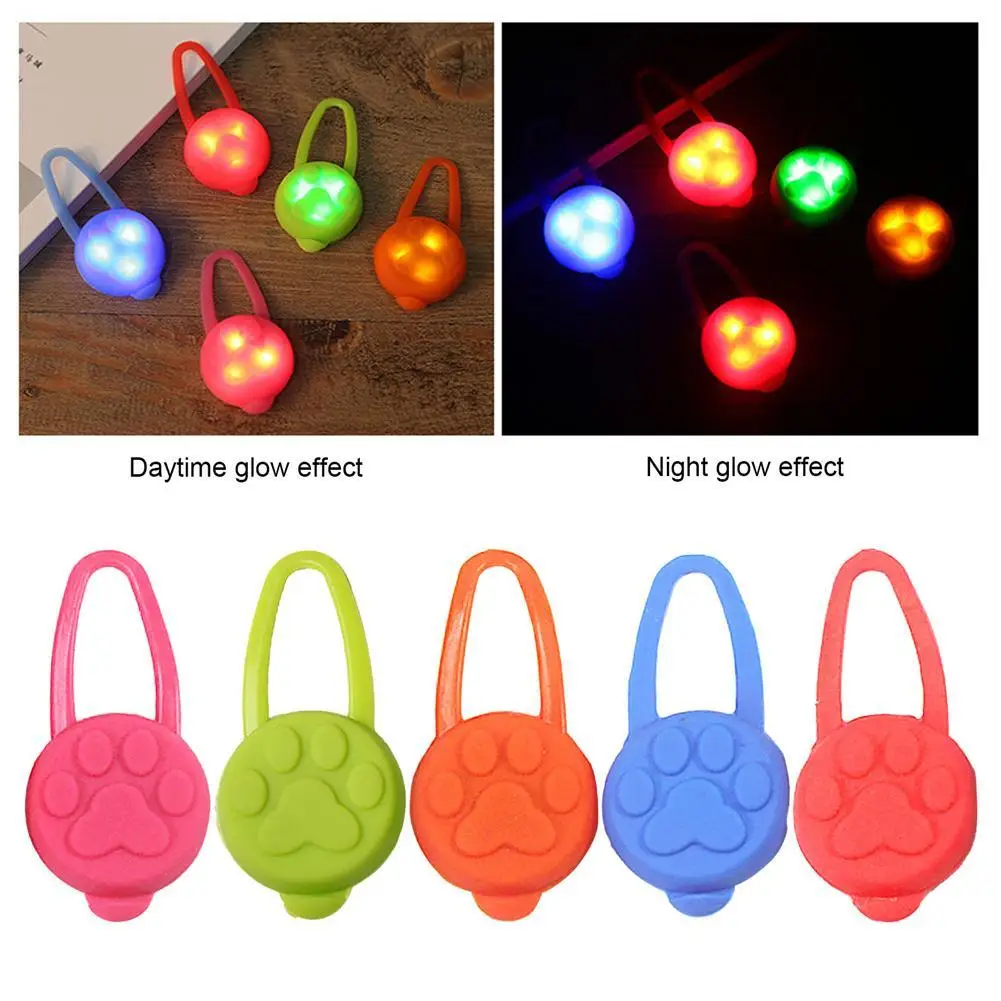 

Silicone Rubber LED Pet Collar Lights Night Safety Dog Cat Collar Glowing Luminous Pendant Dog Accessories