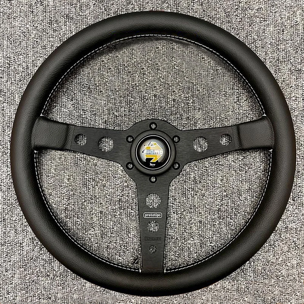 Кожаное автомобильное гоночное рулевое колесо 14 дюймов 350 мм подходит для MOMO Deep