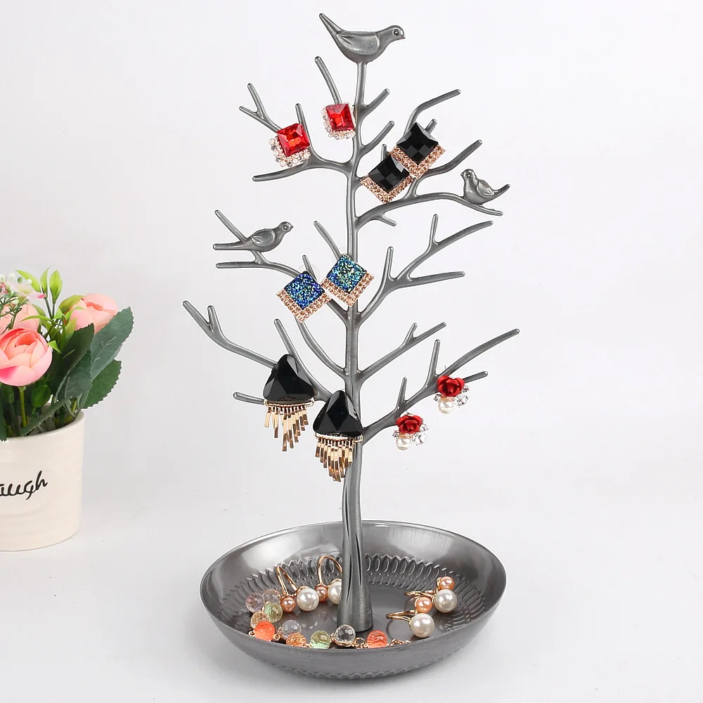Jewelry Storage Creative Tree Shape Rack Earrings Bracelet Shelf Display Holder Ear Stud Stand Jewelry Organizer