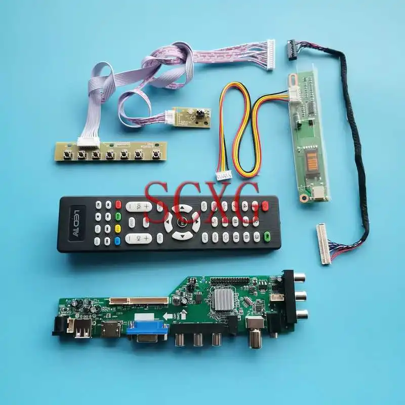 

DVB 3663 Digital Controller Board Fit B141EW01 B141EW02 14.1" 1280*800 USB VGA AV RF HDMI-Compatible 1-CCFL DIY Kit 30 Pin LVDS