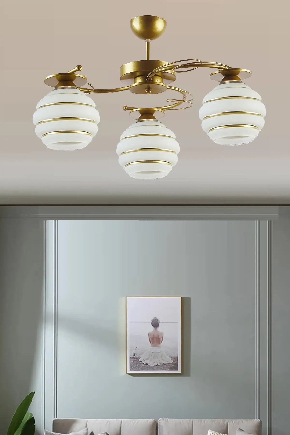 

Modern Ilay Tumbled Gold Painted 3x4 Glass Chandelier