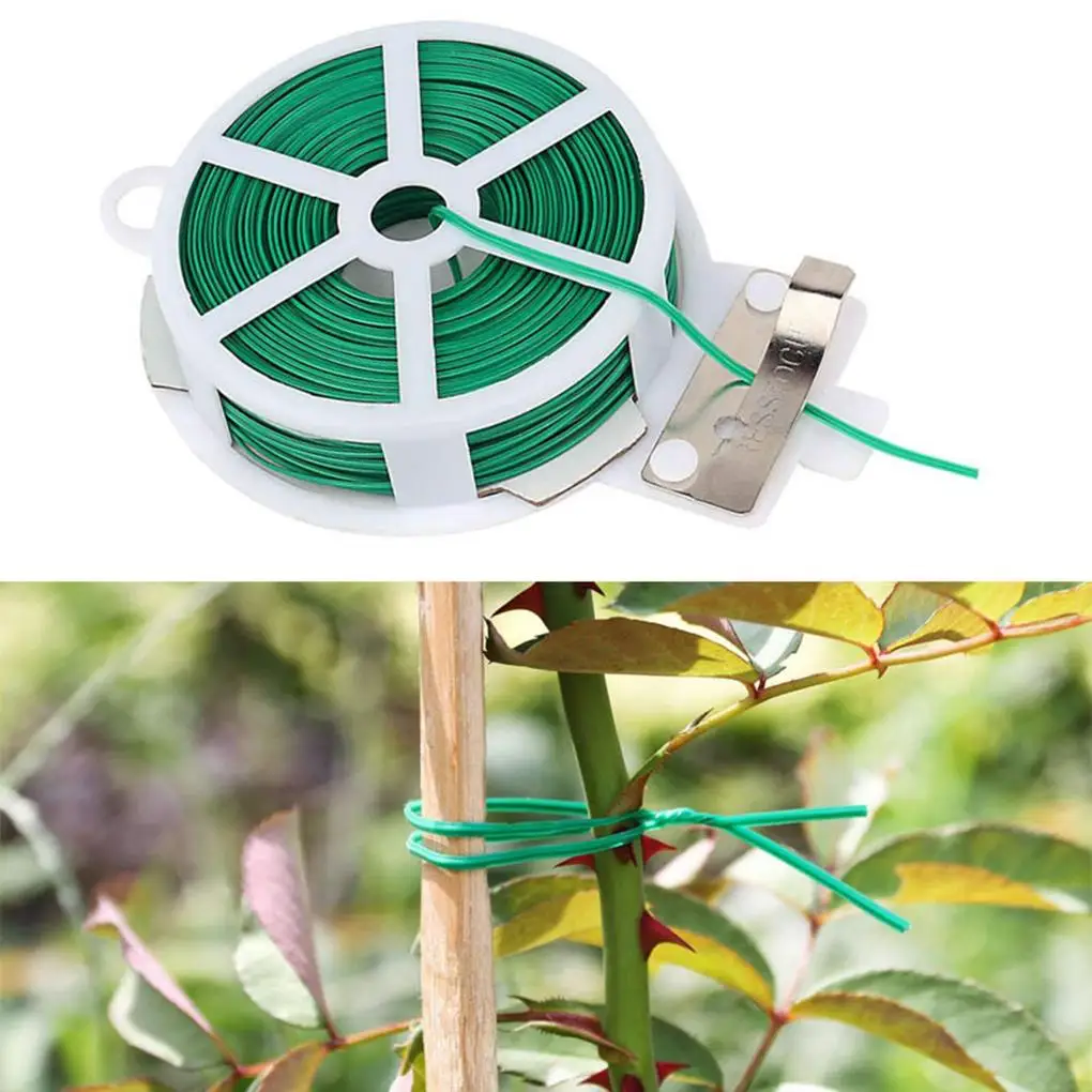 

50 м DIY Zip Tie Garden Plant Twist Tie CableMulti-функциональные домашние органайзеры Tie Coated Wire