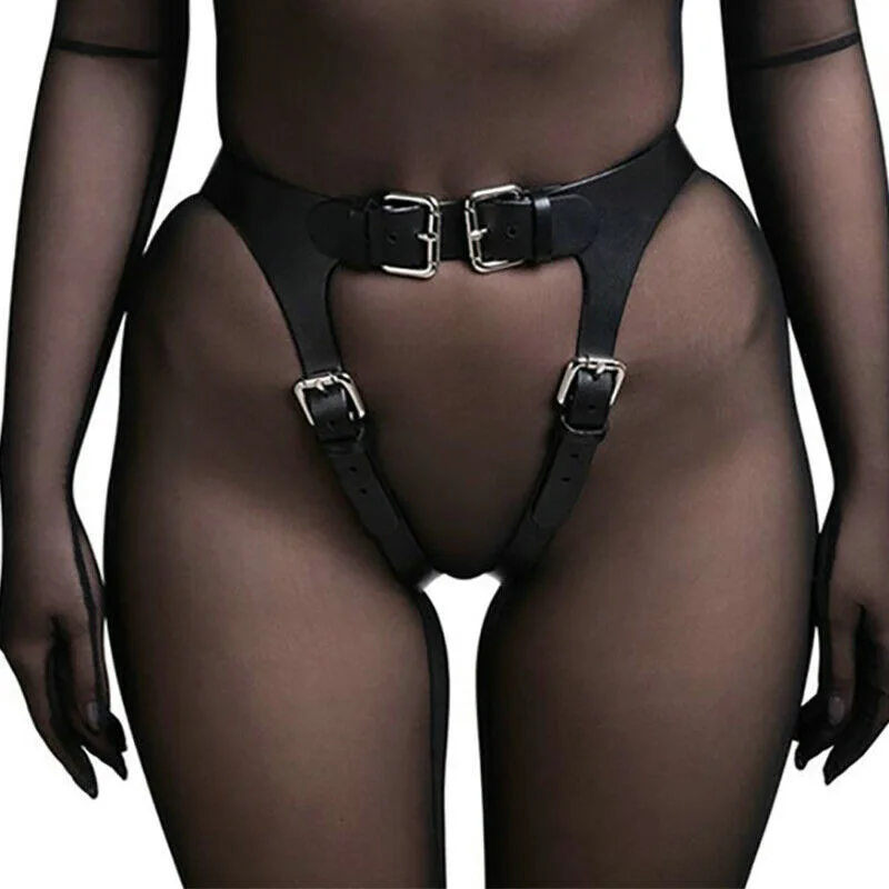 Sexy Women PU Leather Harness Belt Set Punk Body Suspender Strap Garter Belts Sexy Exotic Leather Garter Suspenders Lingerie