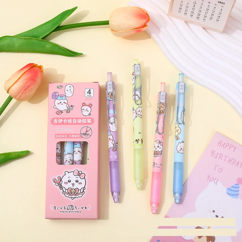 4 шт. механический карандаш Kawaii 0 5 мм HB гладкие школьные аксессуары для письма