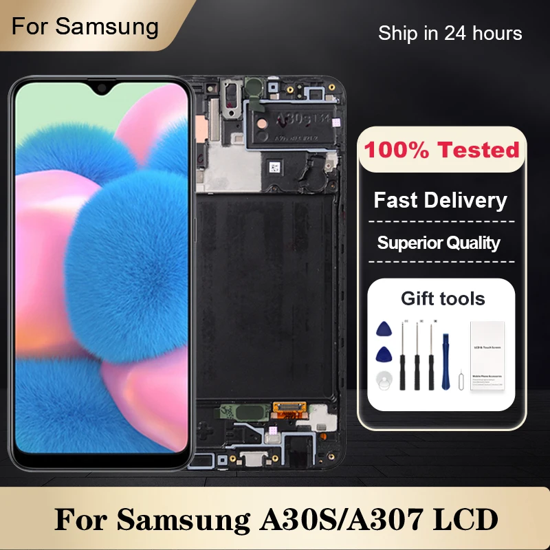 

1Pcs 6.4 Inch A30S Display For Samsung Galaxy A307 Lcd Touch Screen Digitizer A307F A307FN A307G A307GN Assembly With Frame