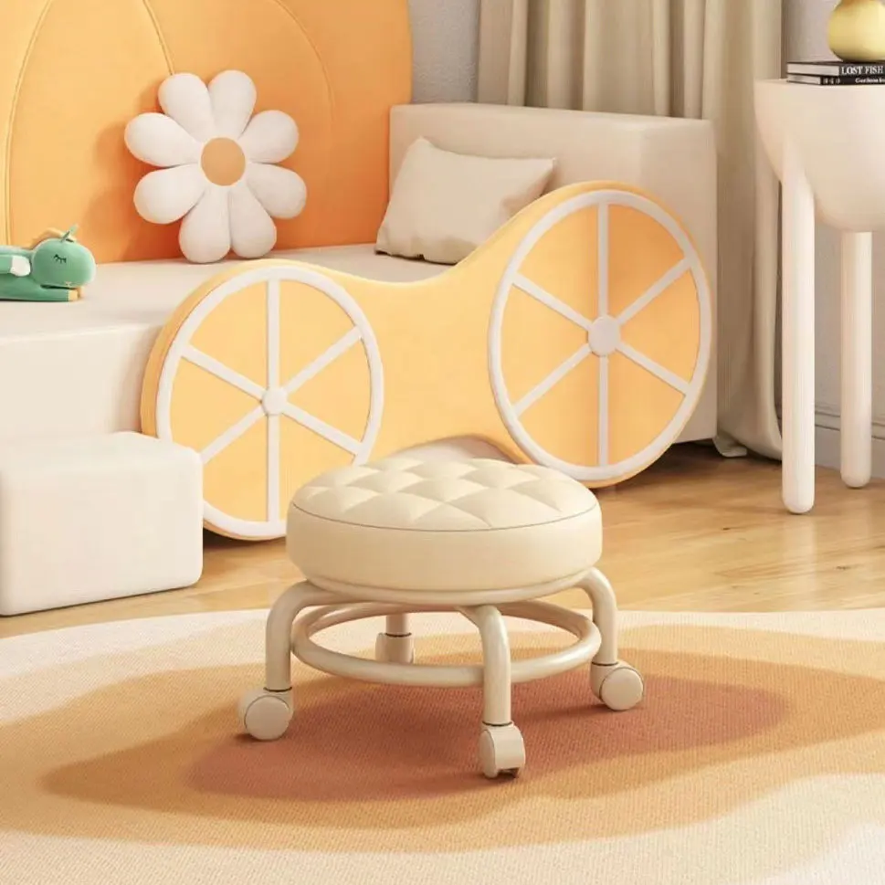 

Stool with Wheels Portable Stool Ottoman Stool Living Room Chairs Mobile Ottoman Nordic Furniture Modern Lightweight Chair