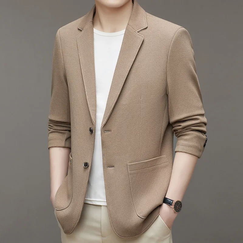 Осень 2023 новый мужской деловой повседневный корейский костюм тонкая верхняя