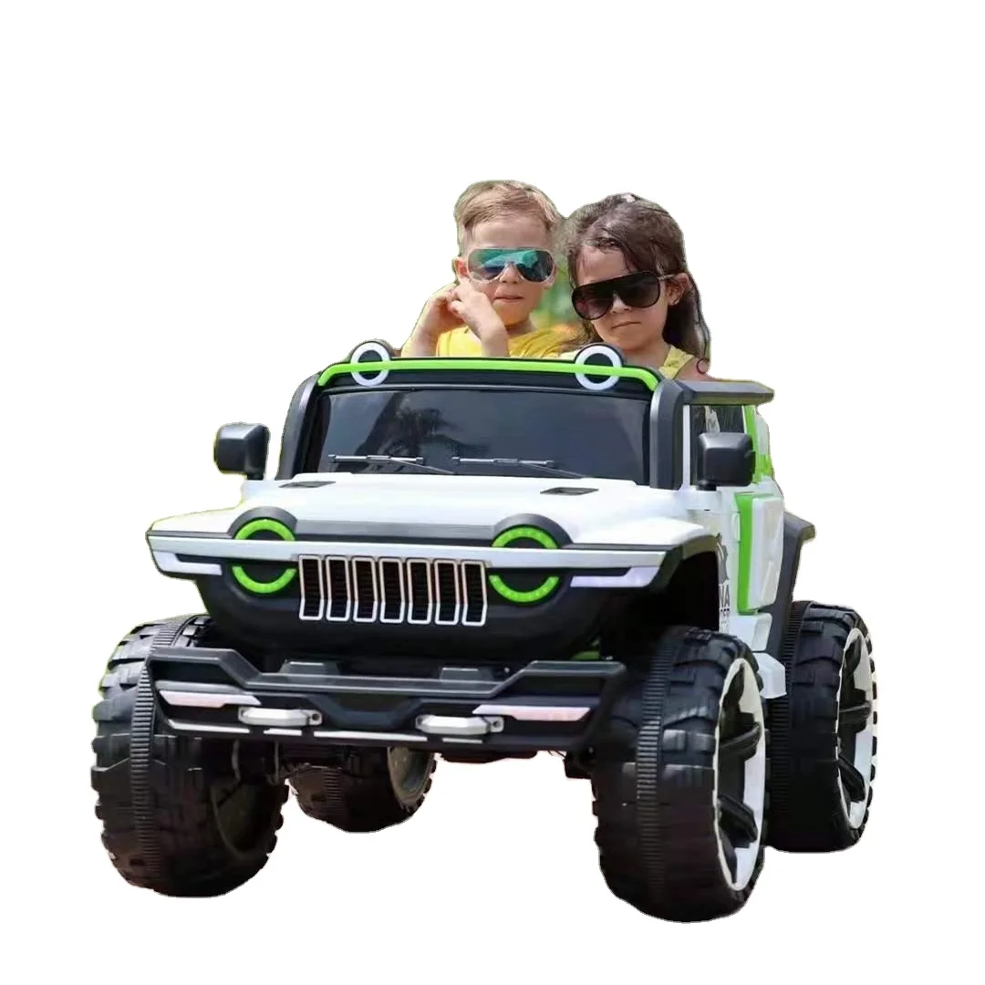 

Children's electric car with four wheels can sit on an adult four-wheel drive off-road toy car