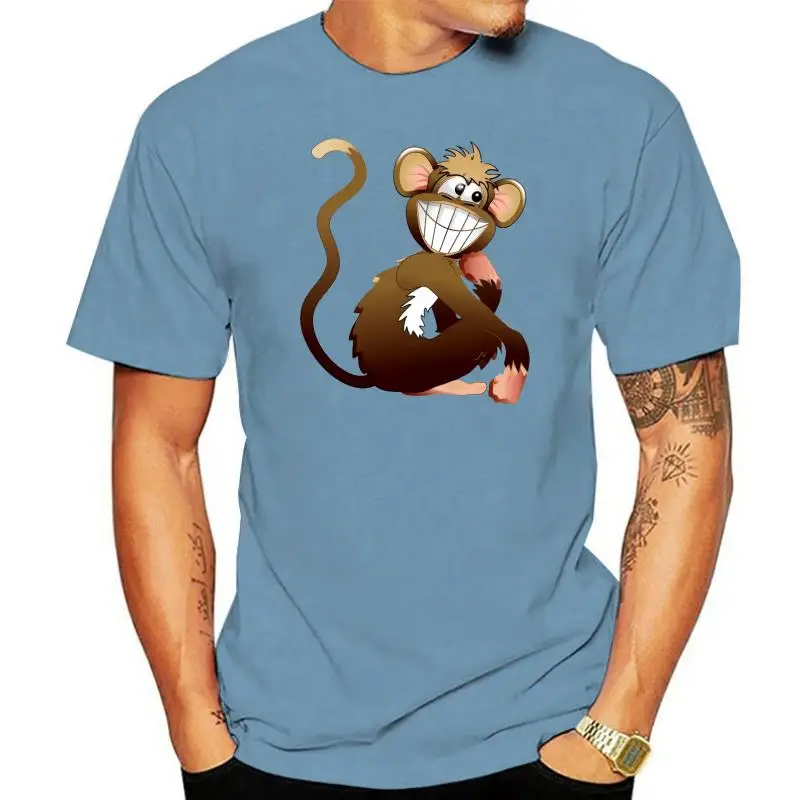 

Sunlight Monkey With Smile T-Shirt For Mens Famous Round Neck Female Comic Adult Tshirts Short Sleeve Pop Top Tee
