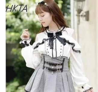 Блузка женская с открытыми плечами и длинным рукавом на весну/лето