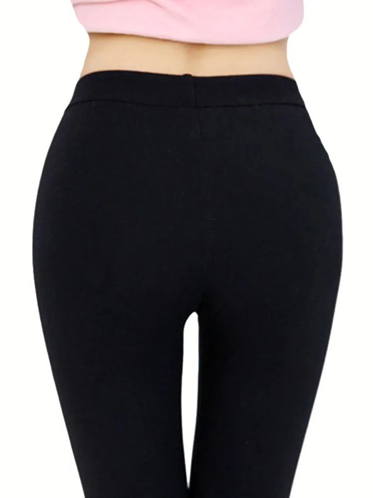 CUHAKCI Thick Velvet Pants Warm Leggings Hot New Fashion Women Winter Trousers High Elasticity Good Quality Casual Black Leggins | Женская