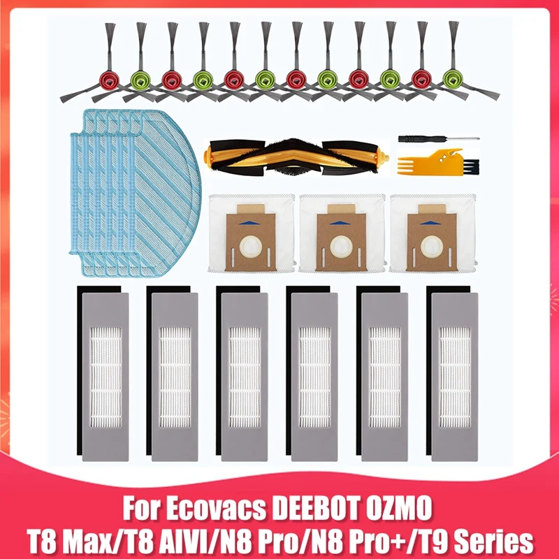 

Accessory Kit Replacement For Ecovacs DEEBOT OZMO T9 T8 Series T8 Max T8 AIVI N8 Pro/N8 Pro+ Robot Vacuum Cleaner
