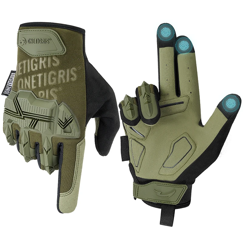 Мужские мотоциклетные перчатки ONETIGRIS с мягкими подушечками для рук, сенсорным экраном для езды, пейнтбола, езды на велосипеде, работы, охоты, кемпинга