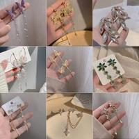 korean fashion multi style long tassel earrings ladies charm temperament needle butterfly earrings pendant jewelry