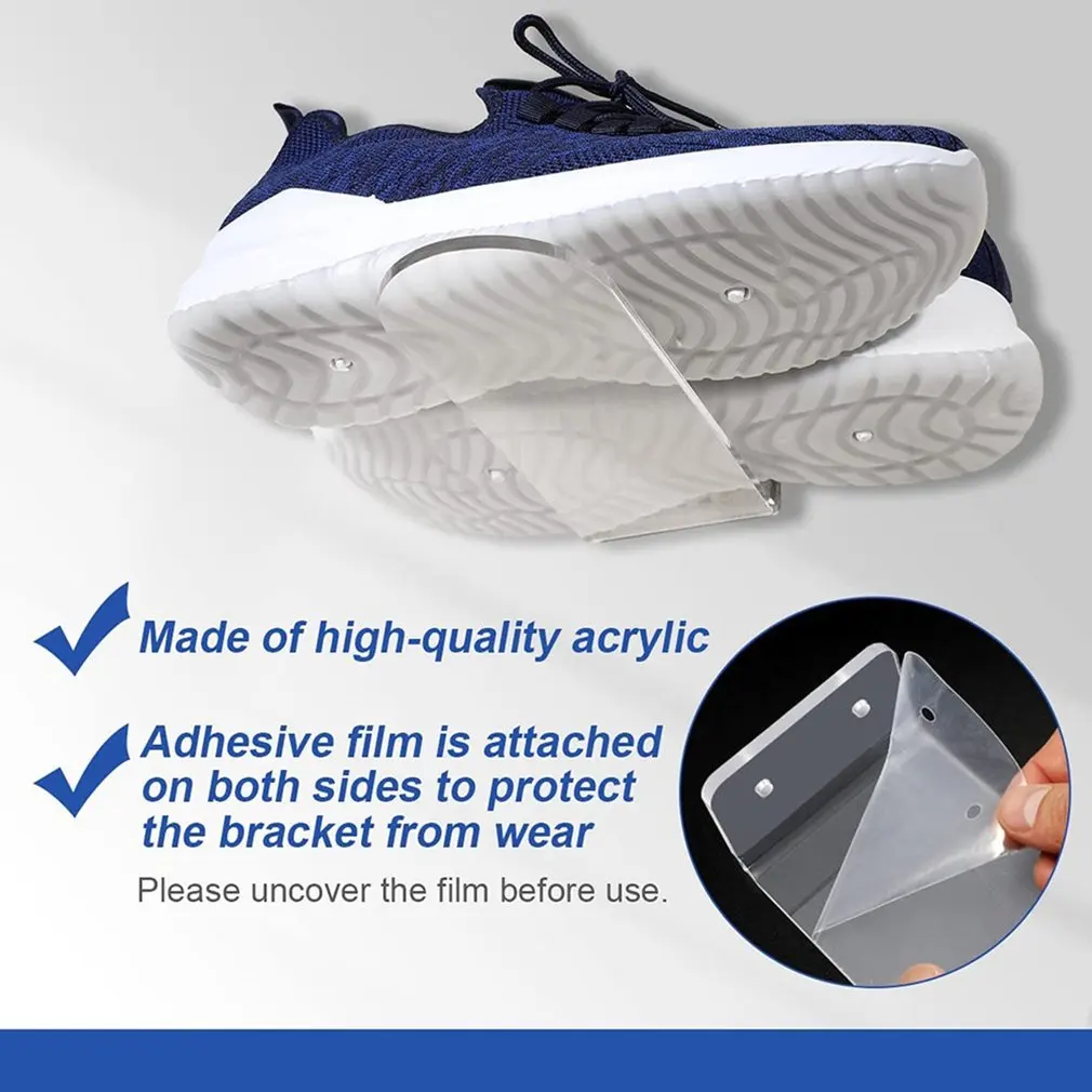 

Shoes Stand Clear Floating Sneaker Shelves Wall Mounted Shoes Holder Shoe Display Shelf Acrylic Sneaker Rack