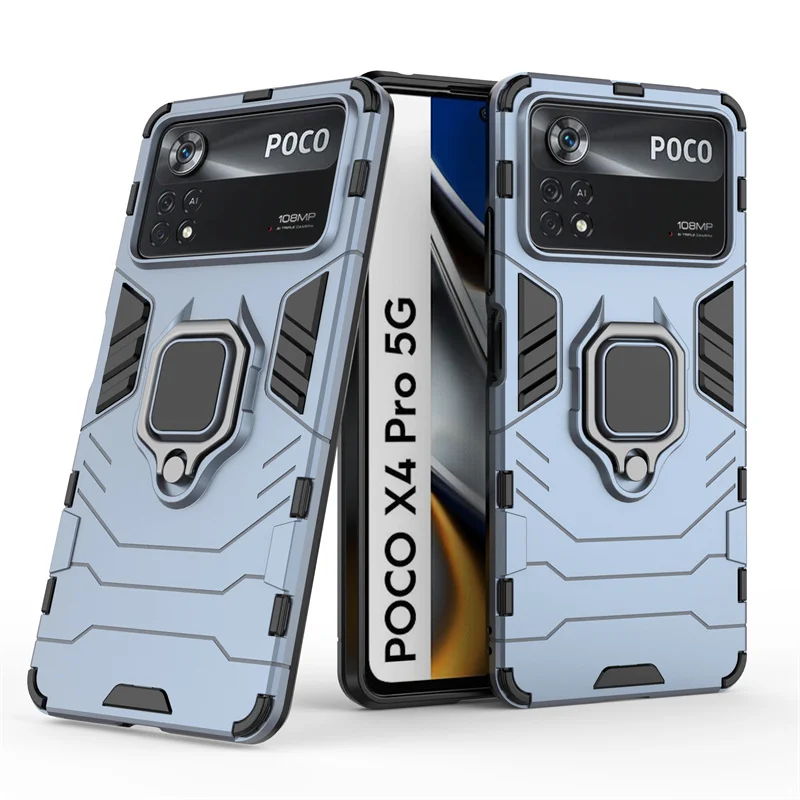 For Xiaomi Poco X4 Pro 5G Case Cover Poco X4 Pro 5G Capas Back Shockproof Holder Magnetic Cover For Poco X3 M3 M4 X4 Pro Fundas