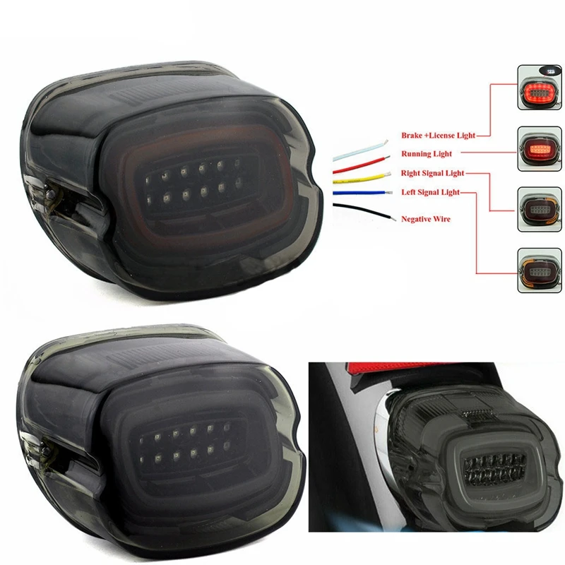 

Motor LED Rear Brake Taillight Turn Signal License Plate Lamp For Roadking Glide Softail Sportster