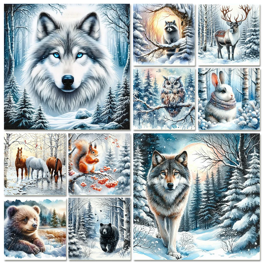 Алмазная живопись Волк 5D