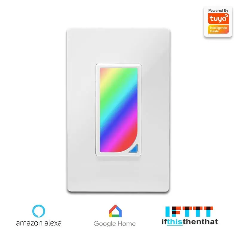 

Colors RGBW Smart WiFi Scene Light Switch US Remote Control and Timer Countdown Works with Alexa Assistant and IFTTT