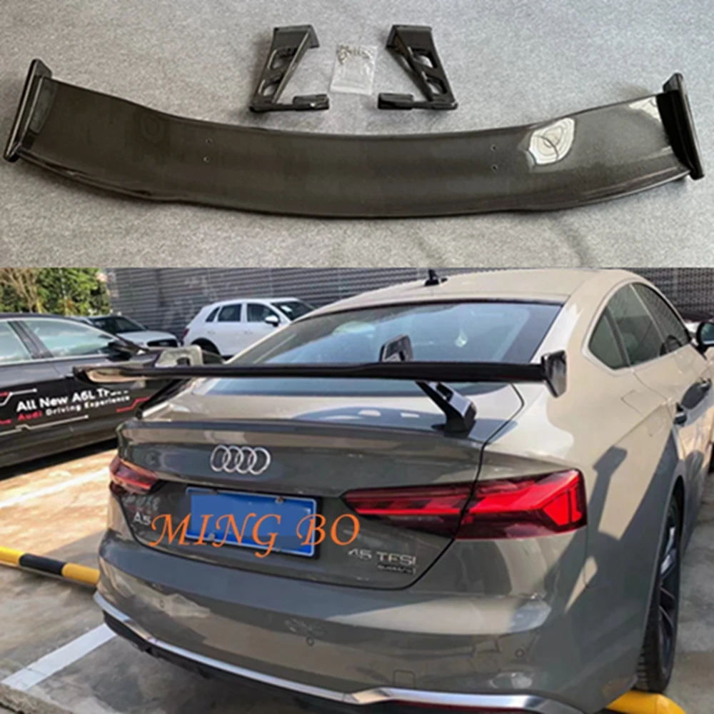 

For Audi A3 S3 A4 A5 A6 A7 TT Tail Boot Lip Wing Spoiler Carbon Fiber Universal Style Rear Trunk Wing Spoiler