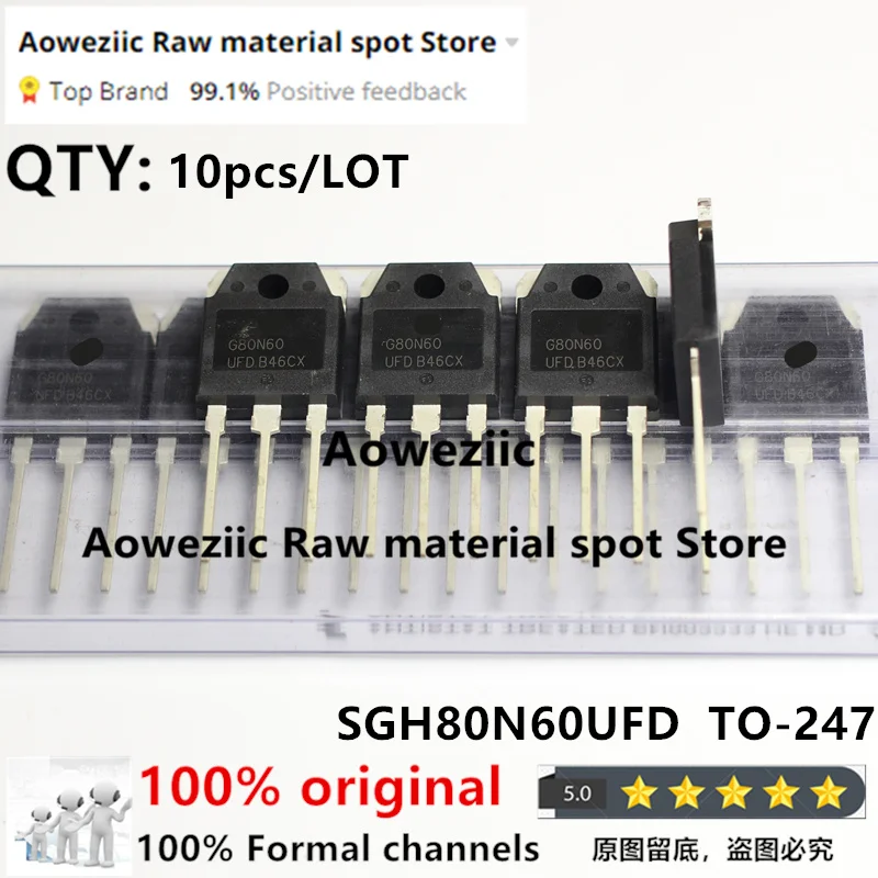 

Aoweziic 100% New Imported Original G80N60UFD SGH80N60UFD G80N60 TO-247 Transistor Tor IGBT Ultrasonic Welding Machine 80A 600V