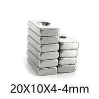 25102050pcs 20x10x4 4mm quadrate countersunk neodymium magnet hole 4mm 20x10x4 4 block strong powerful magnets 20104 4