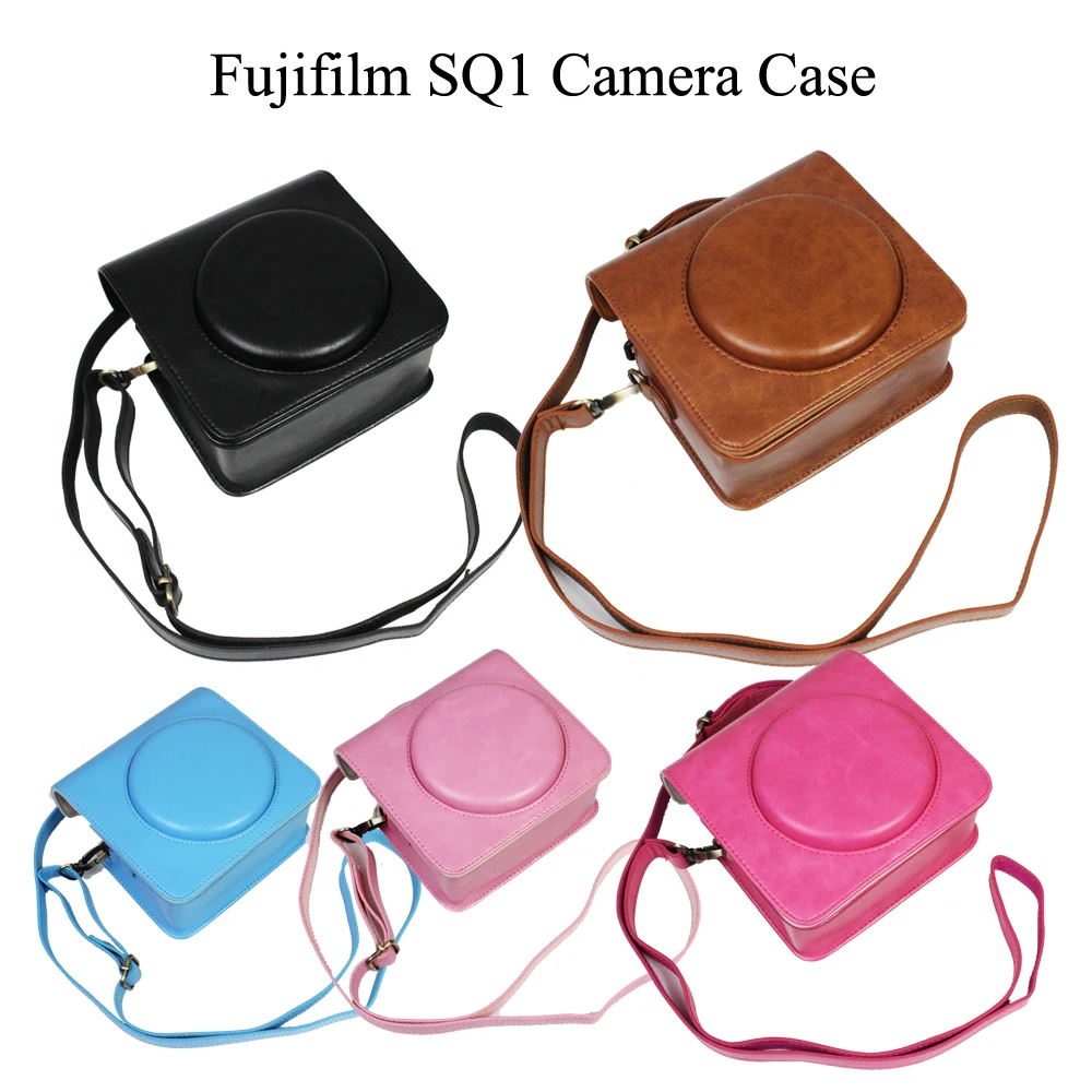 

PU Leather Protective Camera Case for Fujifilm Instax Square SQ6 SQ1 Camera Bag with Shoulder Strap