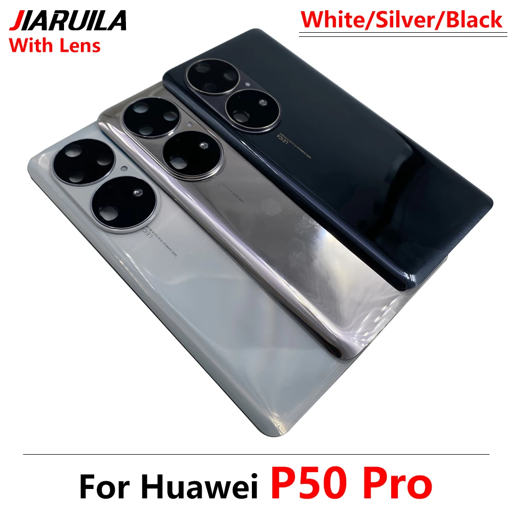 

5Pcs/Lots Original Battery Back Glass Cover With Glass Frame Holder For Huawei P50 Pro Back Battery Glass Cover Hosuing Case