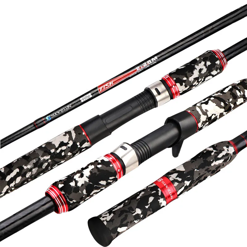 Fishing Rod Carbon 2.1M 2.28M 2.4M Super Hard XH Baitcasting Pole 7 Rings Spinning Fishing Tackle Freshwater Saltwater Soft Lure