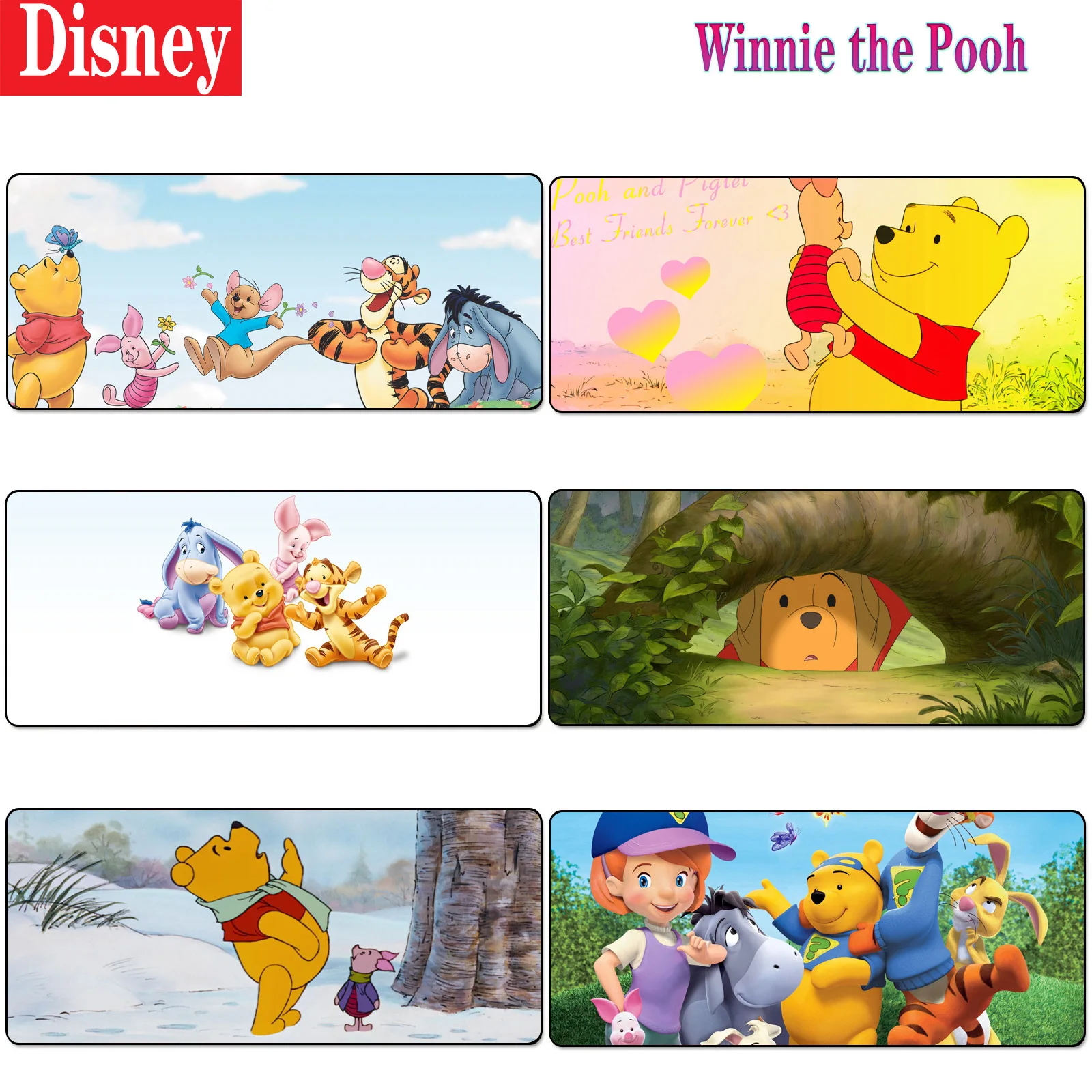 

Disney Winnie the Pooh Anti-Slip Durable Rubber Large Gaming Mouse Pad Computer Gamer Keyboard Mouse Mat for PC Desk