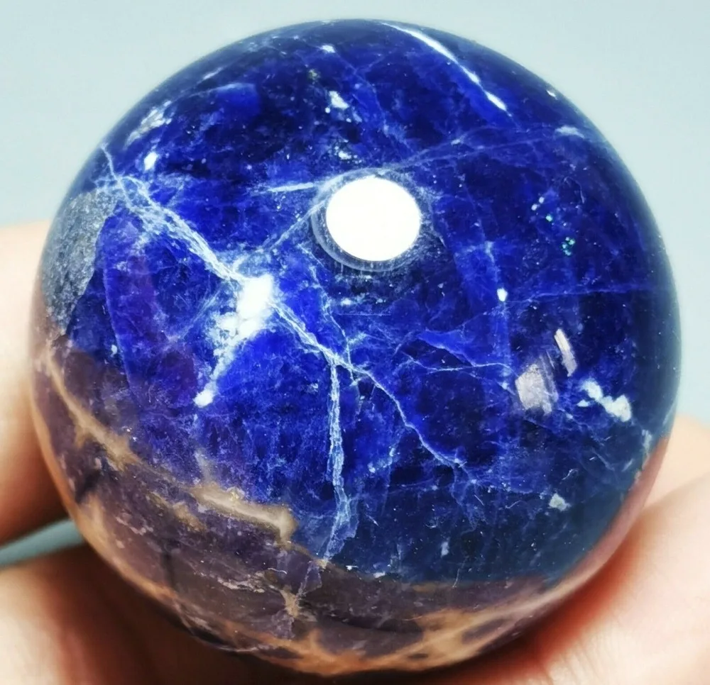 

Natural Blue Line Stone Ball Hand Polished Crystal Energy Healing Home Decor Craft Gifts