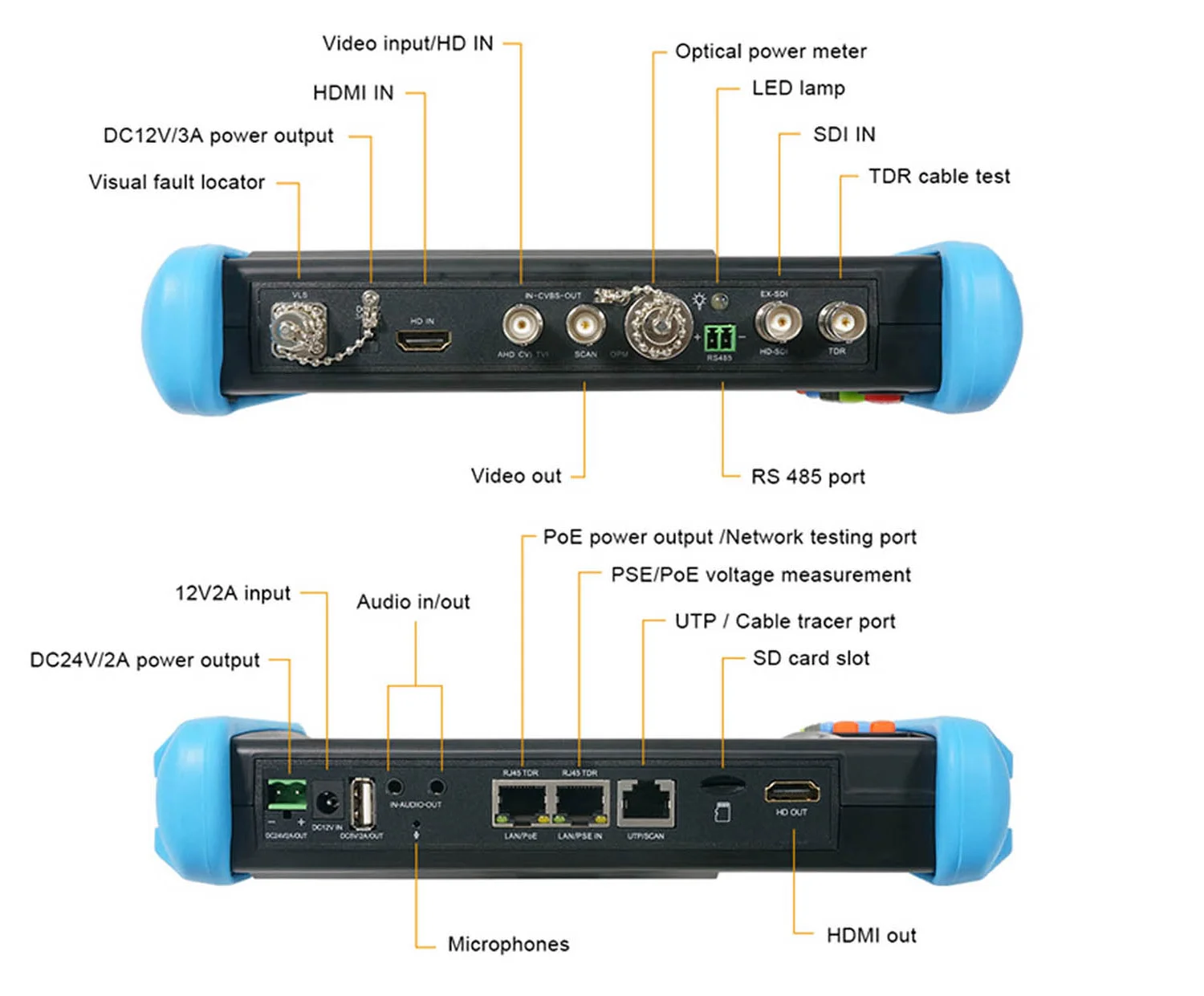IPC-9800 MOVTADHS 7-дюймовый IPS сенсорный экран монитор CCTV тестер с HD-TVI AHD SDI IP-камерой 8MP TVI