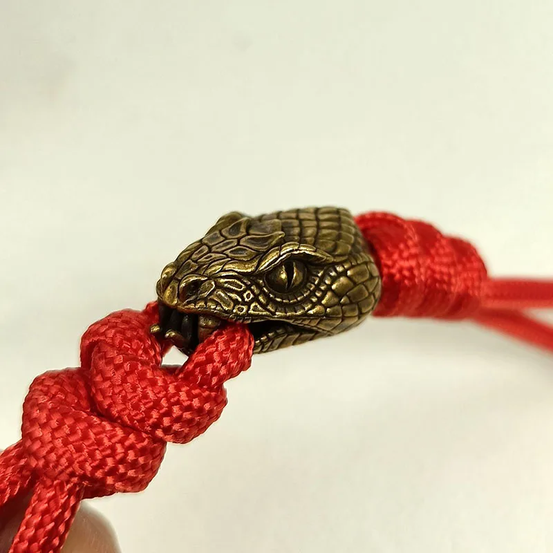 

Snake Head Brass Buckle EDC Outdoor DIY Woven Paracord Survival Bracelets Supplies Accessories Retro Umbrella Rope Lanyard Beads