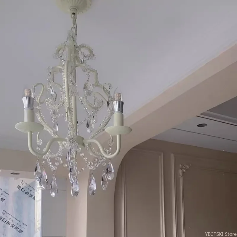 GHJUYIOL Хрустальный подвесной светильник в форме сердца белый кремовый стиль