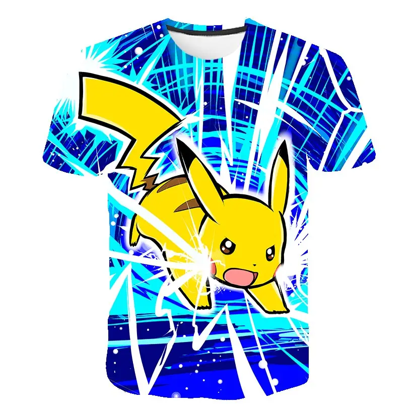 3D Boy Girl Clothes Pokémon Series Printed T-shirt 2022 Summer Casual O-neck Short Sleeve Cosplay Funny T-shirt Pokemon 4-14Year images - 6