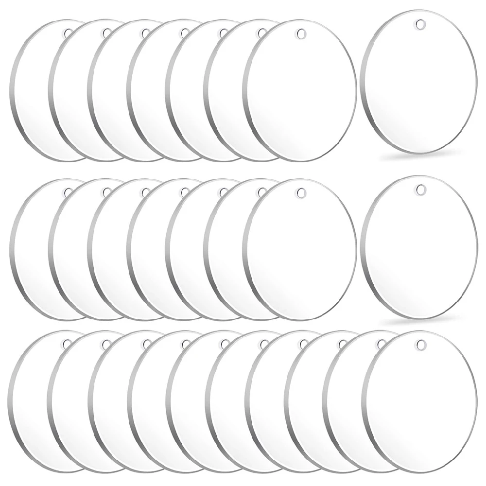 

Прозрачные Акриловые заготовки, круглые диски, акриловые пустые брелоки оптом для брелока, подвеска «сделай сам», изготовление ювелирных изделий, 50 шт.