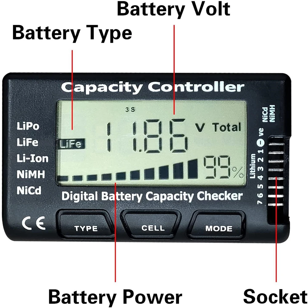 Устройство для проверки емкости аккумуляторов Li-Ion Nicd NiMH