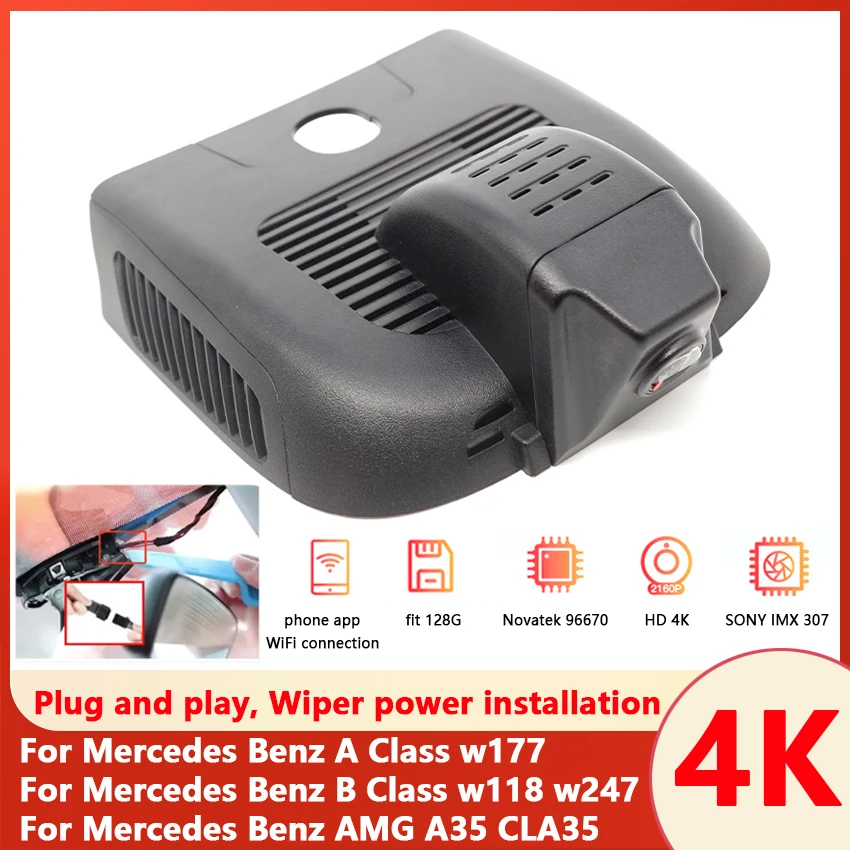 Car DVR Wifi Dash Cam Camera For Mercedes Benz A Class w177 For Mercedes Benz B Class w118 w247 For Mercedes Benz AMG A35 CLA35