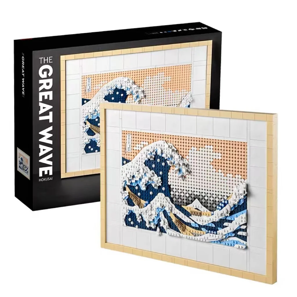 

Ideas 1810pcs The Great Wave Off Kanagawa Starry Night Art Model Building Blocks Bricks Educational Toys For Kids Gifts 31208