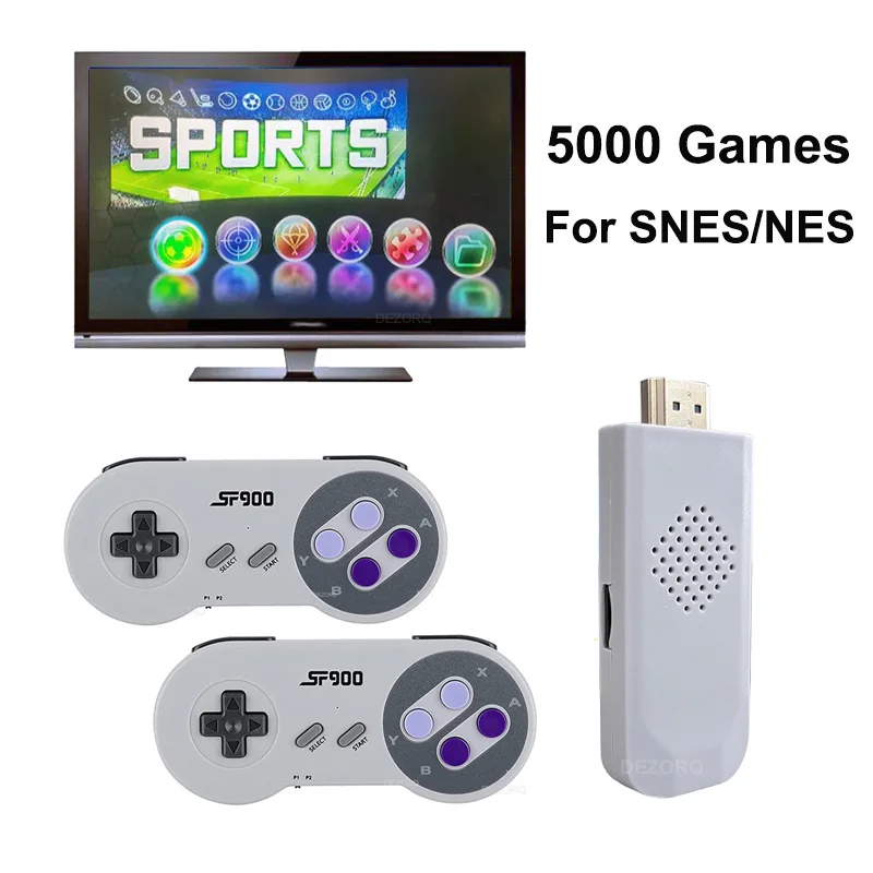 Мини ТВ Ретро игровая консоль Игровая приставка SF900 встроенные 5000 игр для SNES NES HD