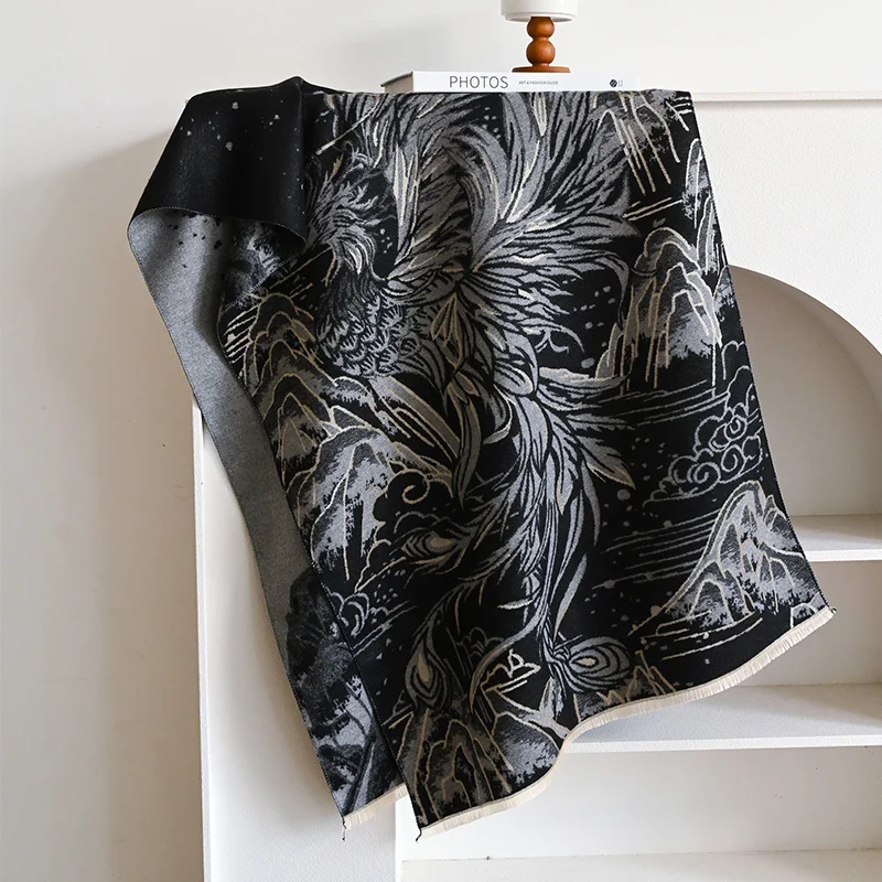 2024 дизайнерская зимняя теплая кашемировая шаль модный шарф женский из пашмины