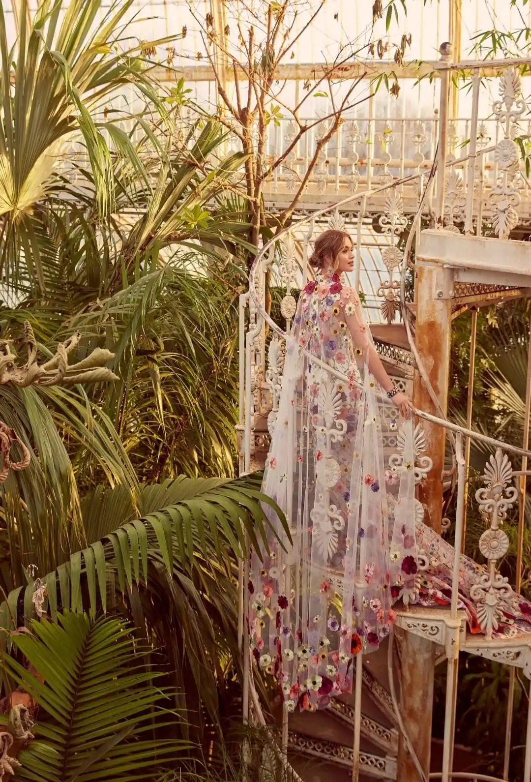 Женское свадебное платье с цветами Dreamlike длинное цветочным кружевом накидкой и