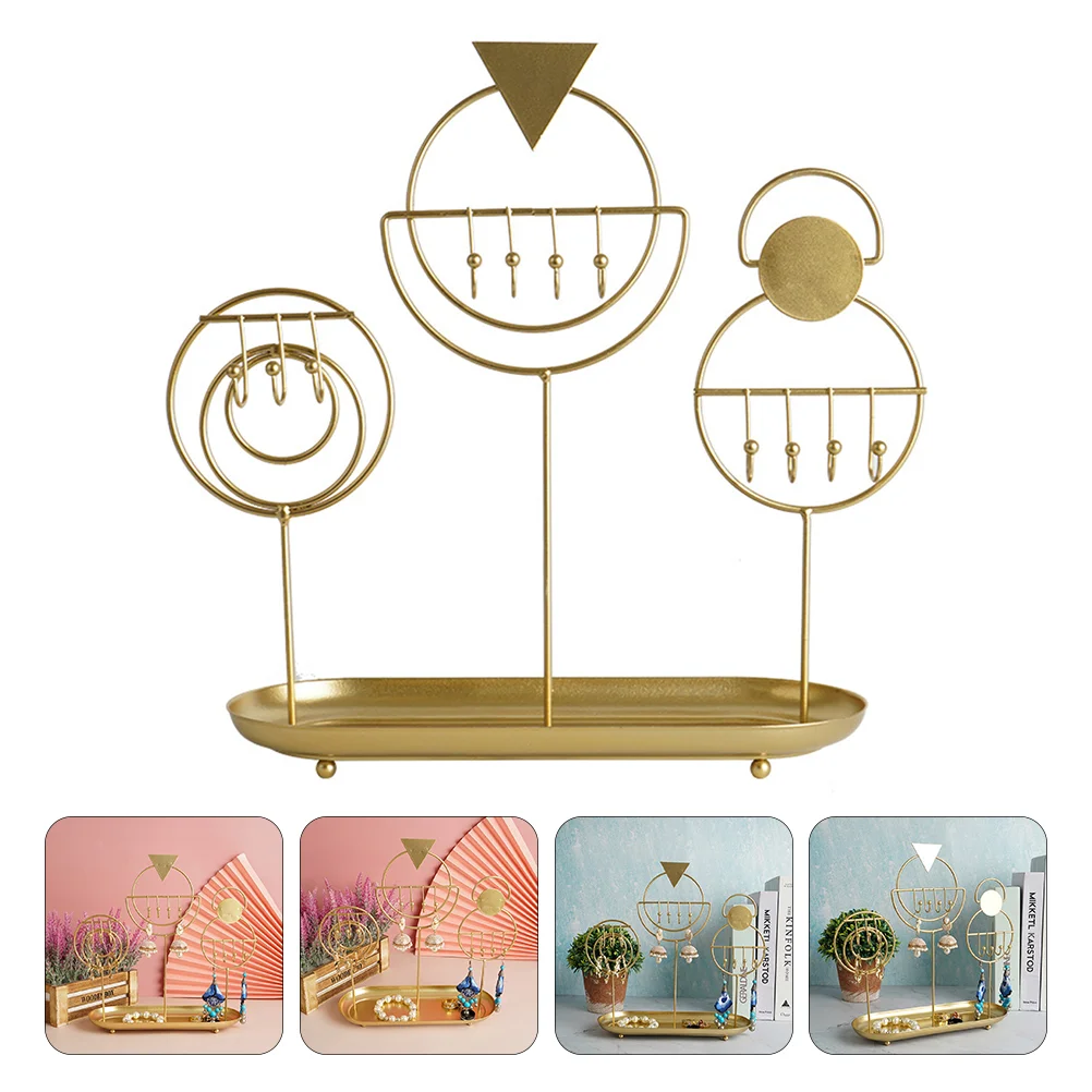 

Jewelry Display Stand Organizer Shelf Necklace Rack Storage Iron Decorative Holder