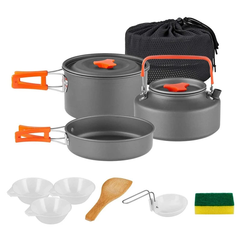 

NEW-Camping Cookware Set Lightweight Compact Backpacking Cooking Set For Backpacking Outdoor Camping Hiking And Picnic