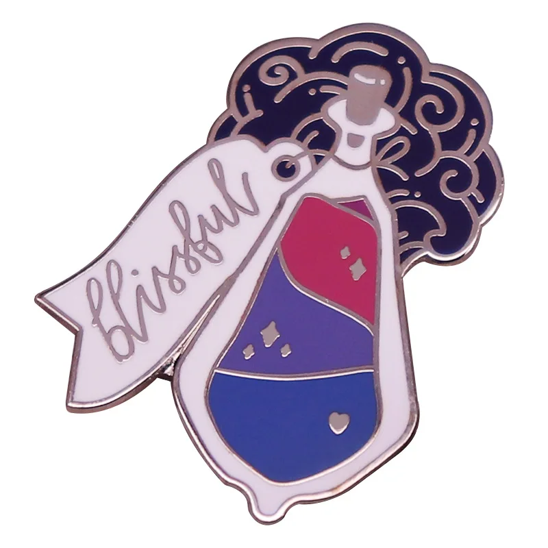 

B0790 Rainbow Magic Bottle Brooch Pins Cartoon Enamel Pin Coat Hat Metal Badge LGBT Jewelry Lesbian Gay Gift