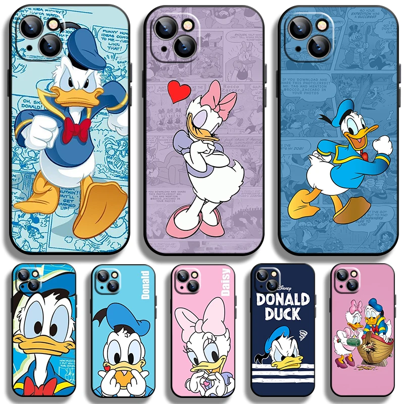 

Donald Duck Disney Black Phone Case For Apple iPhone 14 13 12 11 Pro Max Mini XS Max X XR 7 8 Plus Cover