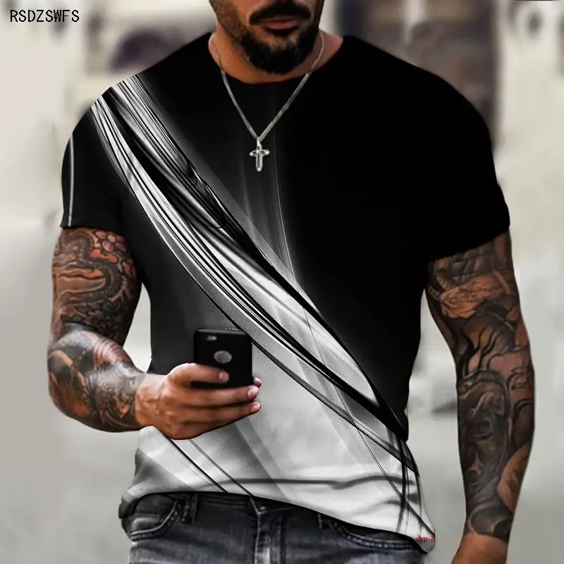 Three-dimensional Flame Colorful Aurora 3D Printing High-definition Short-sleeved Men's And Women's T-shirt Oversized Summer Top