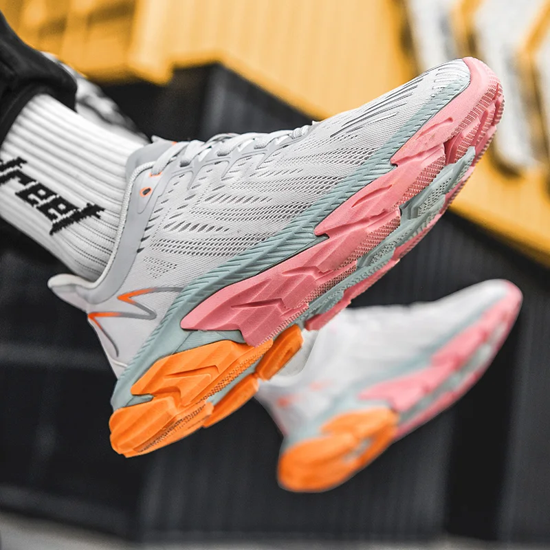 New Men Running Shoes Mesh Lace-up Outdoor Footwear Trainer Sneakers Casual Sport Shoes Size 39-46