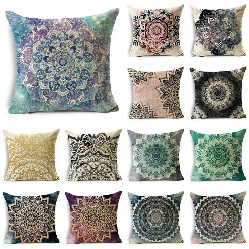 

WZH Ethnic Pattern Print Symmetrical Graphics Pillowcase Home Linen Decorative 40cm/45cm and 50cm Cushion Cover